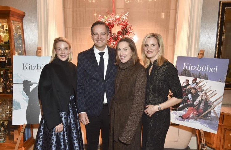 Dominik G. Reiner (GM Mandarin Oriental Munich), Angela Reiner und Dr. Viktoria Veider-Walser (GF Kitzbühel Tourismus) bei The Domes Event im Mandarin Oriental. © BrauerPhotos / G.Nitschke