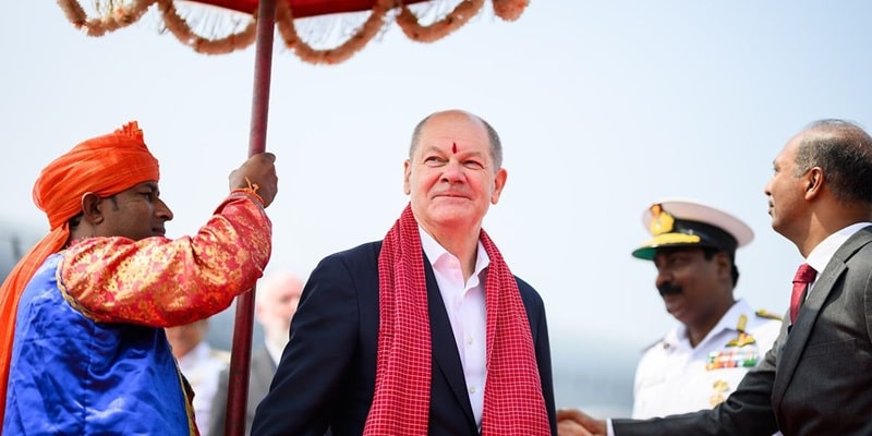 Olaf Scholz bei seiner Indien-Reise am vergangenen Freitag (Bild: Bundesregierung)