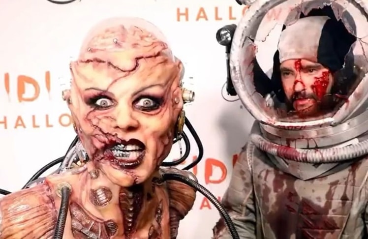 Vor fünf Jahren traten Heidi Klum und Tom Kaulitz als Zombie mit Borg-Anleihen und lädierter Astronaut auf (Bild: Heidi Klum auf X)