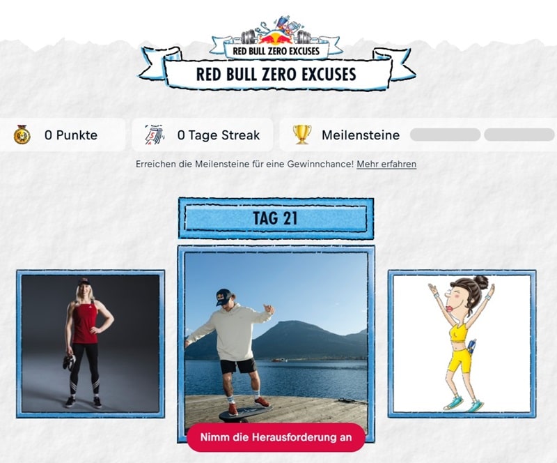 Ausblick auf die Homepage der Challenge (Bild: Red Bull)