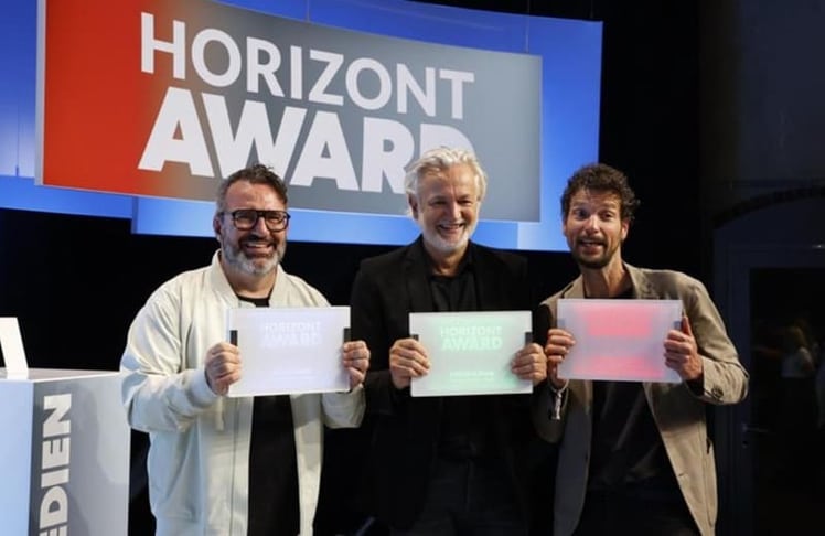Die drei diesjährigen Preisträger Ulrich Klenke, Matthias Dang und Florian Adamski (Bild: Mara Monetti / Horizont)
