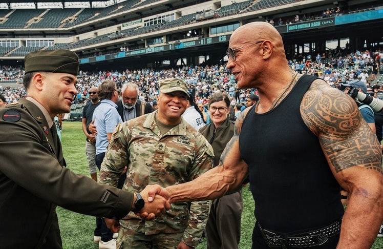 Das Schaffen von "leadership development opportunities" und "community engagement events" zwischen der US Army und der UFL scheint passé - stattdessen möchte die Armee nun ihr Geld zurück (Bild: x.com/therock)