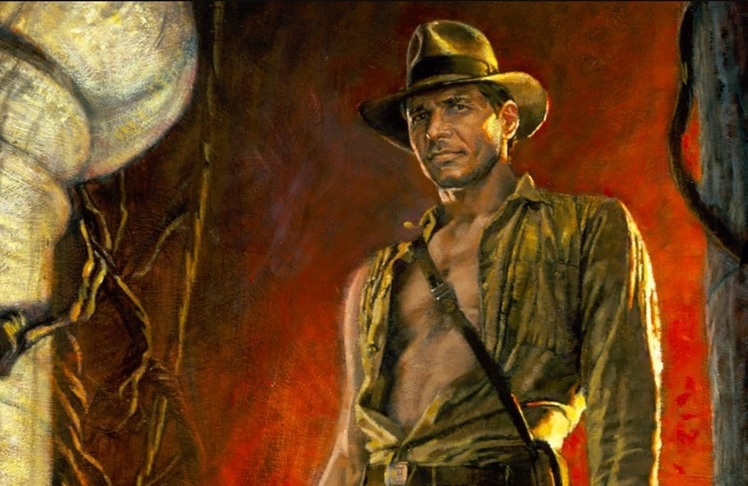 Harrison Ford in der Titelrolle auf dem Filmposter zu "Indiana Jones und der Tempel des Todes“ (Bild: Lucasfilm / Disney)