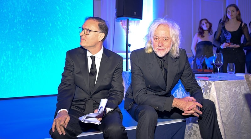 "Cinema for Peace"-Gründer Jaka Bizilj und Bob Geldof (Bild: Brauer Photos / O. Walterscheid)